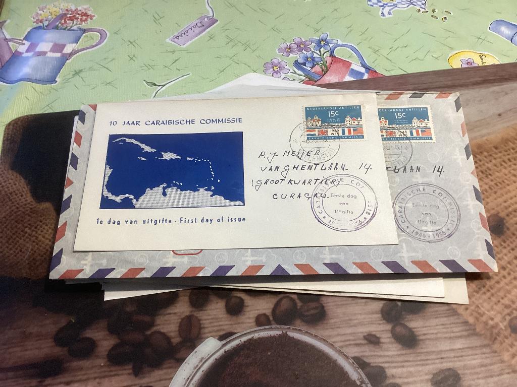 No1086 Nederlandse Antillen voorloper 6-12-1956 gelopen Heb, Ophalen, Beschreven, Rest van de wereld