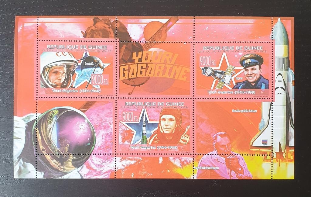 Guinee 2009 Ruimtevaart Youri Gagarin Michel 6706-6708 pf, Verzenden, Postfris, Overige thema's