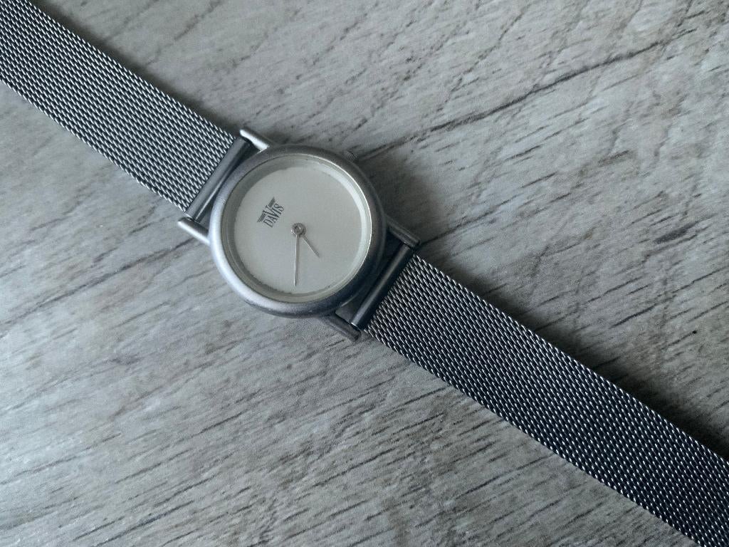 Davis Dames Horloge - Aviation Watch - Stainless Steel, Ophalen of Verzenden, Zo goed als nieuw, Zwart, Android