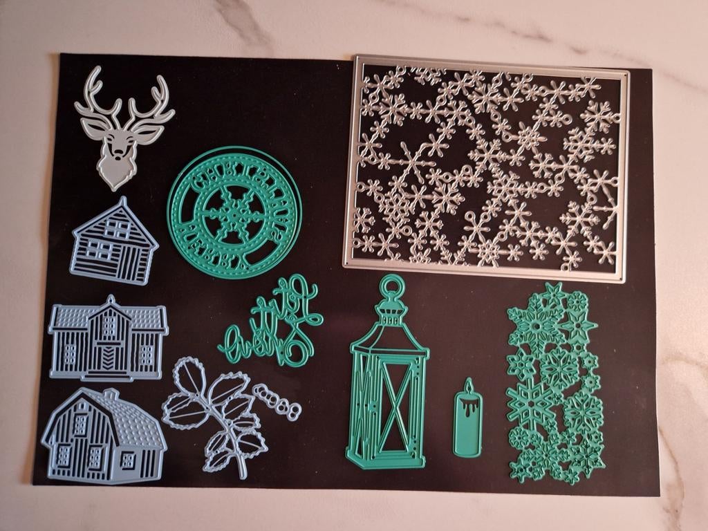 Marianne Design & Joy Mallen - Scandinavisch, Sneeuwvlokken, Hobby en Vrije tijd, Kaarten | Zelf maken, Gebruikt, Ophalen of Verzenden