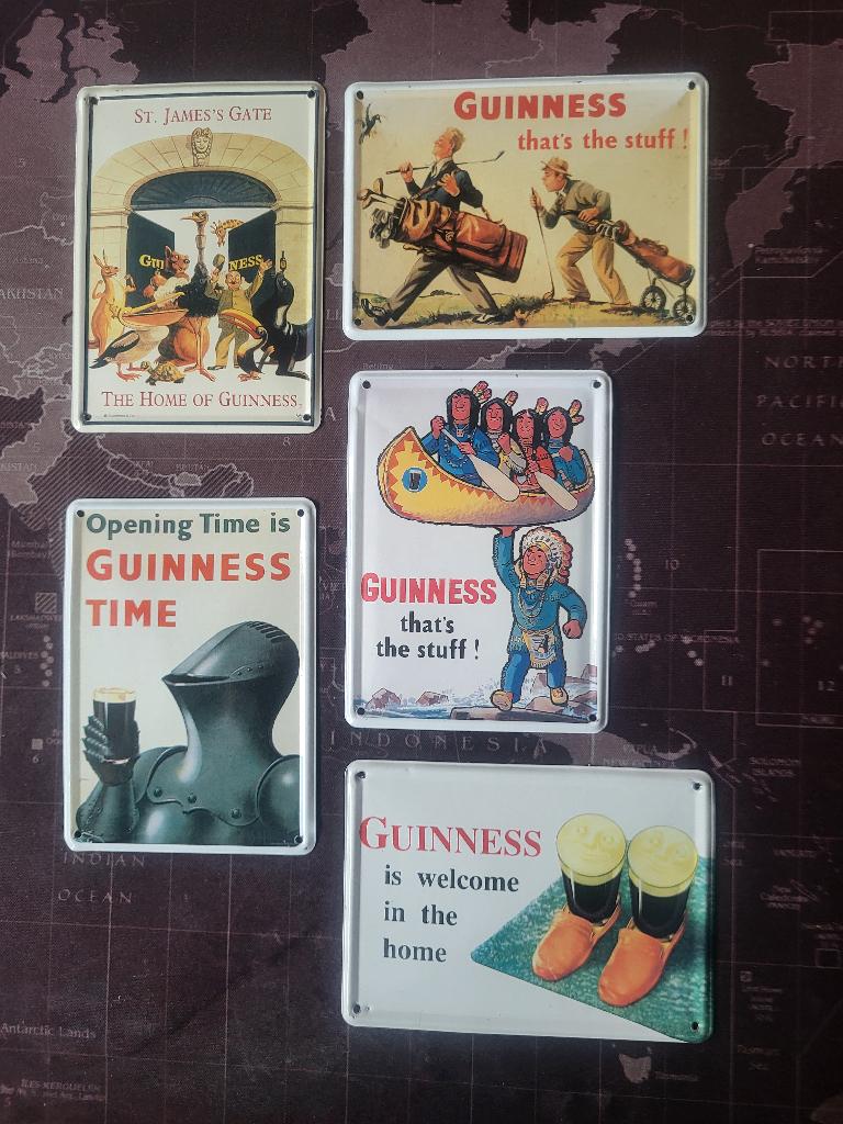 GUINNESS BEER-271-METALEN POSTKAARTEN/zgnTIN-CARDS, Ophalen, Nieuw, Reclamebord, Plaat of Schild, Overige merken