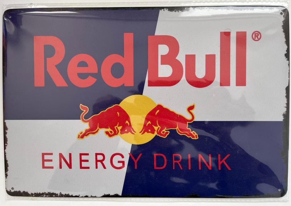 Red Bull energy drink metalen reclamebord 20x30 cm, Verzamelen, Merken en Reclamevoorwerpen, Zo goed als nieuw, Reclamebord, Ophalen of Verzenden