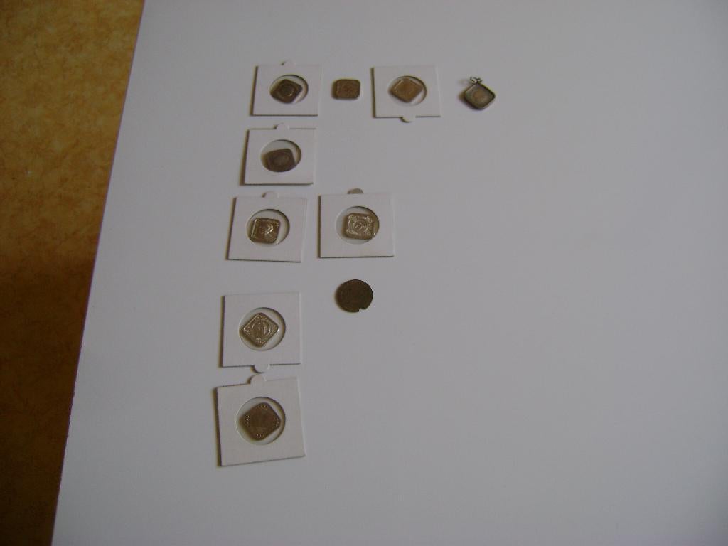 vierkante wilhelmina munt en hanger 2wilhelmina/juliana 1980, Setje, Zilver, Ophalen of Verzenden, Koningin Wilhelmina