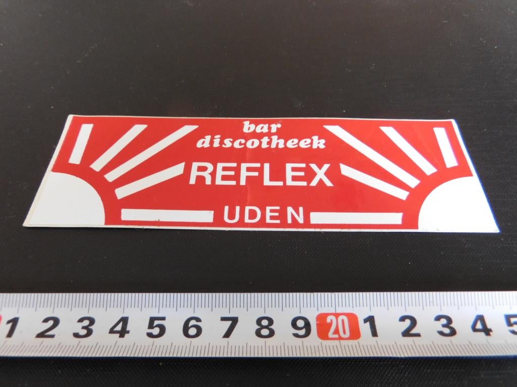 sticker Uden bar discotheek REFLEX, Verzamelen, Stickers, Zo goed als nieuw, Ophalen