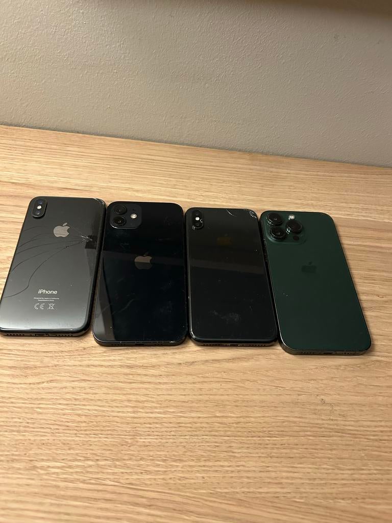 4 iPhones in1 koop – iPhone 13 Pro + iPhone 11 + 2 iPhone X, Overige modellen, Zwart, Ophalen of Verzenden, 64 GB