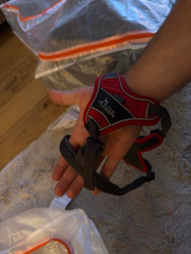 Hunter Harnas Divo Rood&Grijs - Hondentuig, Ophalen, Zo goed als nieuw