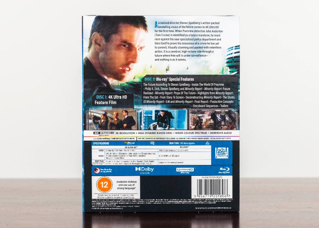Minority Report 4K UHD + Blu-Ray (UK Import), Cd's en Dvd's, Blu-ray, -, -, Science Fiction en Fantasy, Ophalen of Verzenden
