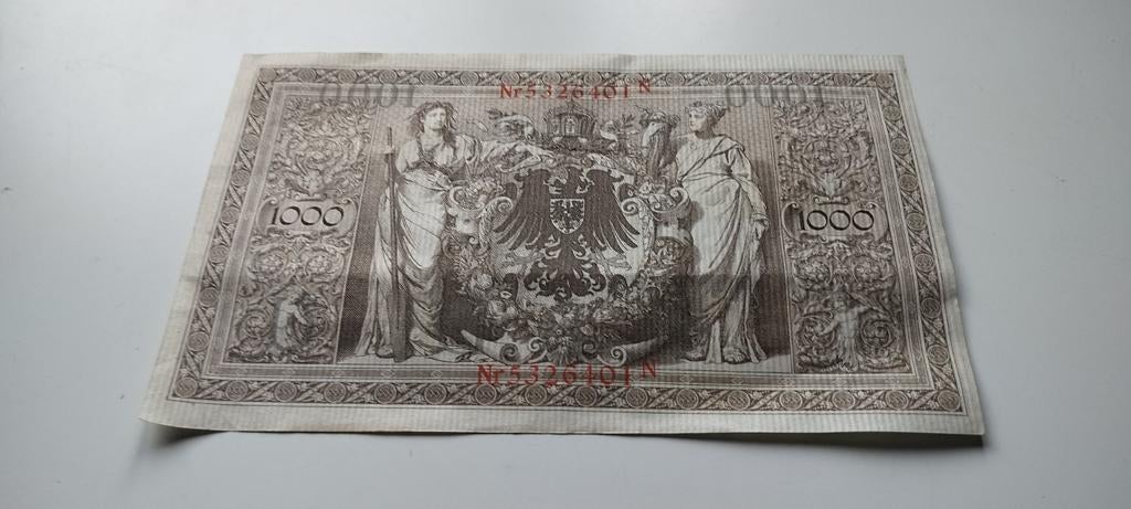 Duitsland 1000 Mark Bankbiljet, Ophalen of Verzenden, Duitsland, 100 euro, Los biljet