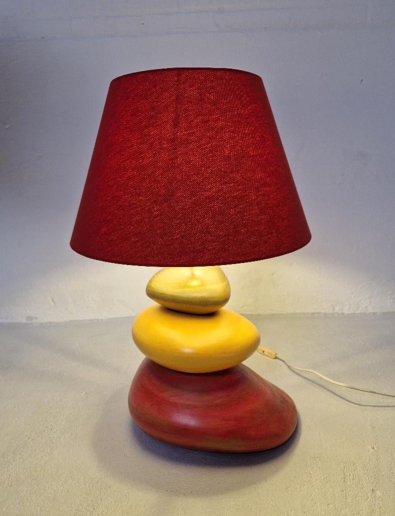 François Chatain Pebble Lamp, Frankrijk jaren 80, Huis en Inrichting, Lampen | Tafellampen, Gebruikt, Minder dan 50 cm, Metaal