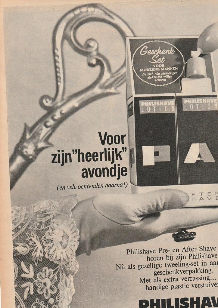 Retro reclame 1964 Philips aftershave lotion Sinterklaas, Verzamelen, Verzenden, Overige typen