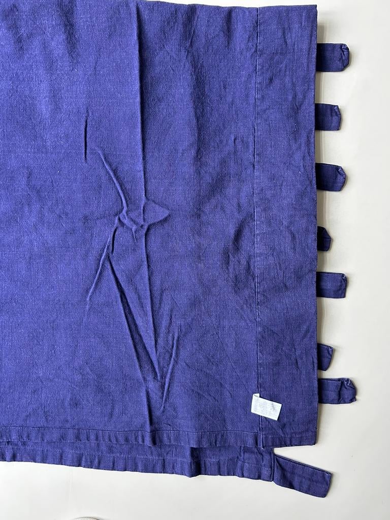 Gordijn Blauw met lussen, Huis en Inrichting, Stoffering | Gordijnen en Lamellen, Gebruikt, 100 tot 150 cm, Ophalen of Verzenden