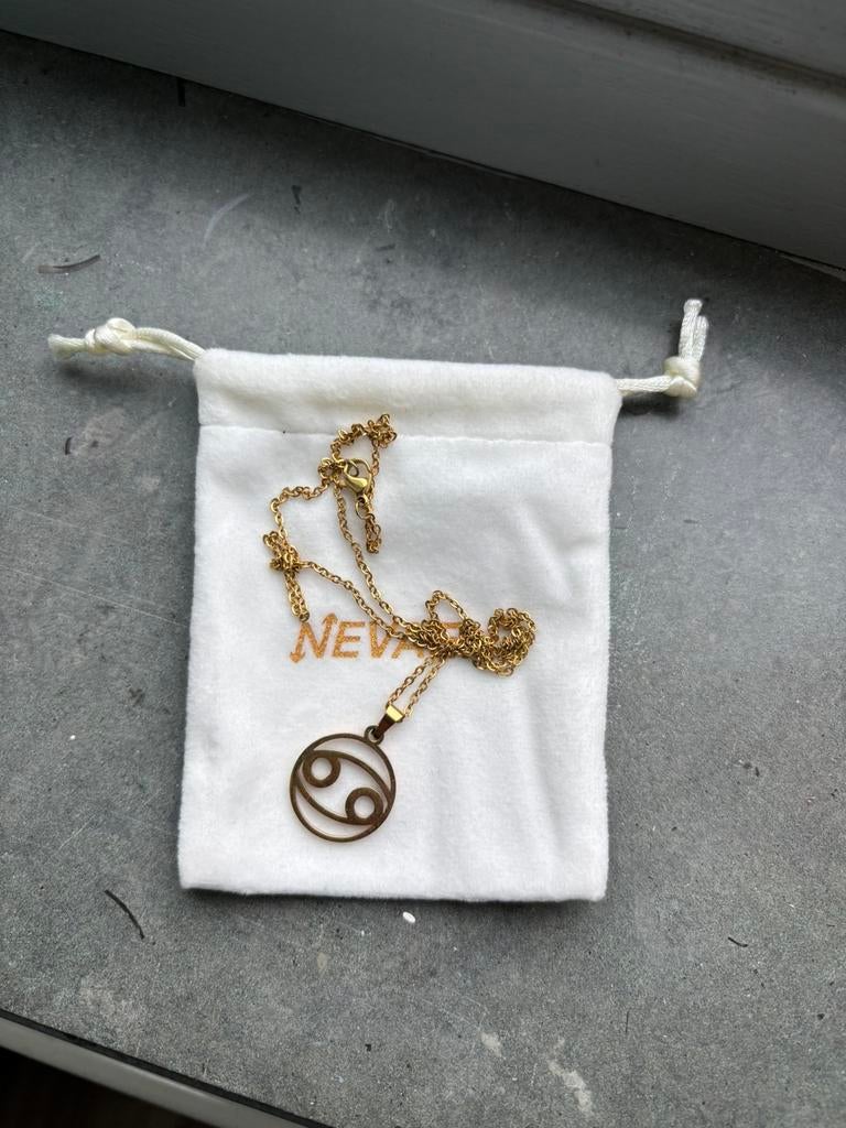 Nieuwe ketting met hanger Kreeft sterrenbeeld goud, Nieuw, Ophalen of Verzenden, Goud, Overige materialen