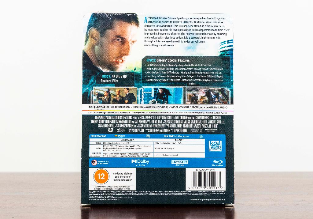 Minority Report 4K UHD + Blu-Ray STEELBOOK (UK Import), Cd's en Dvd's, Blu-ray, -, -, Science Fiction en Fantasy, Ophalen of Verzenden