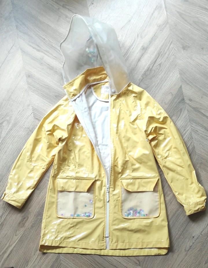 Jas Gele regenjas voor een meisje of voor tweeling, maat 152, Ophalen of Verzenden, Zo goed als nieuw, Jongen of Meisje, Jas