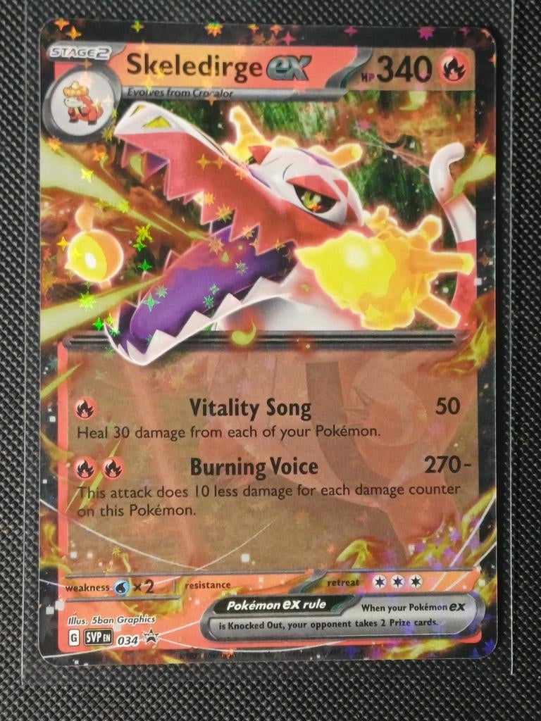 Skeledirge ex SVP 034 Promo Pokémonkaart, Ophalen of Verzenden, Zo goed als nieuw, Losse kaart, Foil