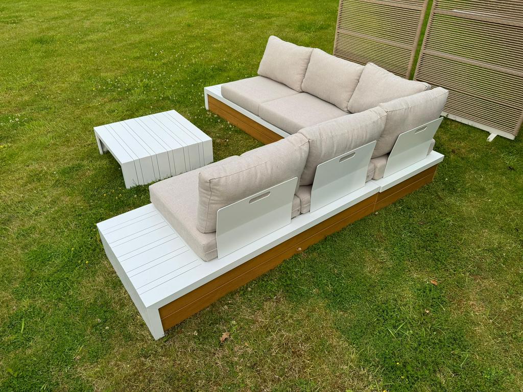 Nieuw loungeset loungebank tuinset IBIZA leegverkoop op=op, Ophalen of Verzenden, Nieuw, Aluminium, Meer dan 8 zitplaatsen