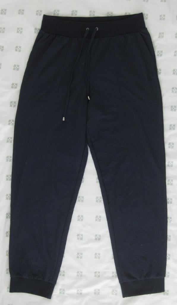 Wax donkerblauwe broek, met elastiek boord, lounge, 40, Maat 38/40 (M), Blauw, Ophalen of Verzenden, Zo goed als nieuw