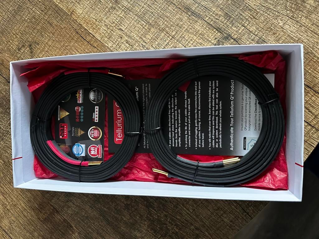 Speaker cable  Tellurium Q black II   ALS  NIEUW, Ophalen, Zo goed als nieuw, Luidsprekerkabel