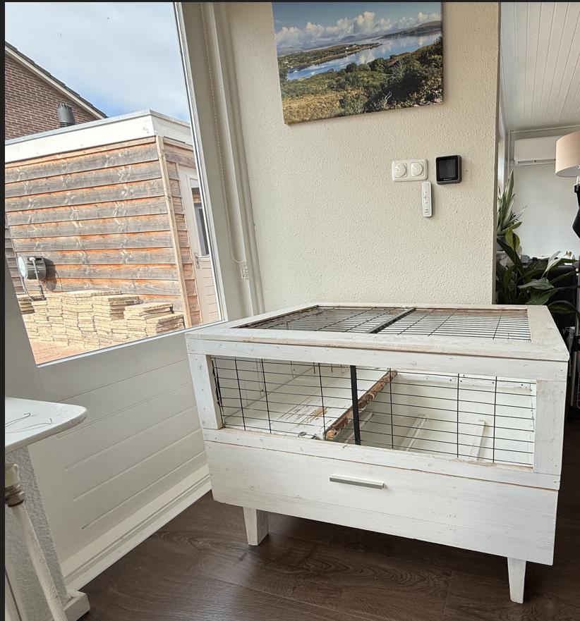 Gratis: Konijnenhok voor binnen, Dieren en Toebehoren, Knaagdieren en Konijnen | Hokken en Kooien, Ophalen, Kooi, Gebruikt, 60 tot 90 cm