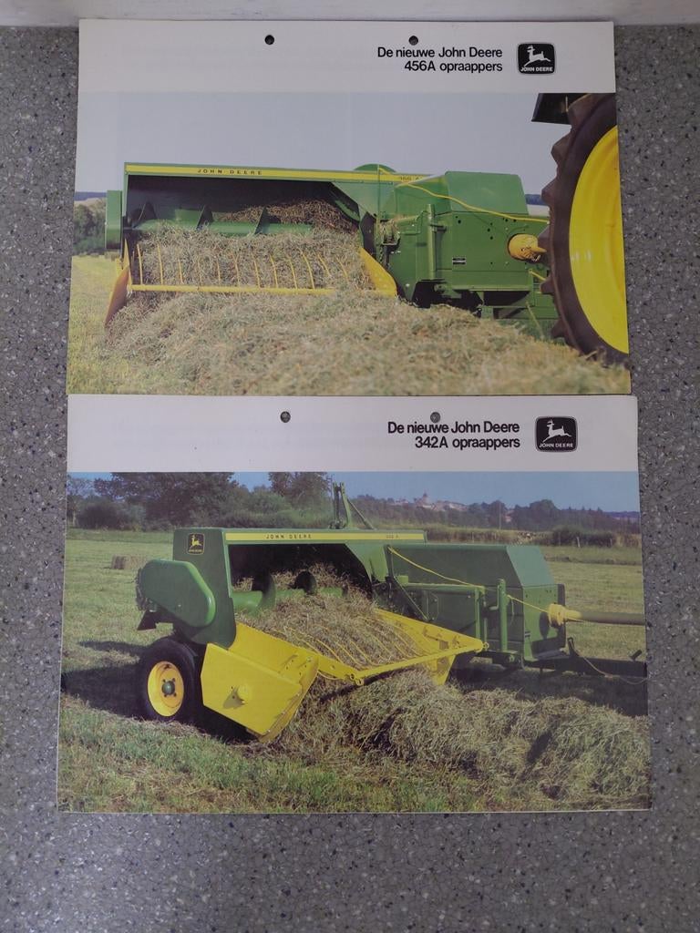 John Deere folder opraappers 342A - 456A, Boeken, Catalogussen en Folders, Ophalen of Verzenden, Zo goed als nieuw