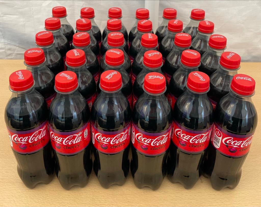 30 nieuwe coca cola cherry 375ml flesjes met statiegeld, Diversen, Ophalen of Verzenden