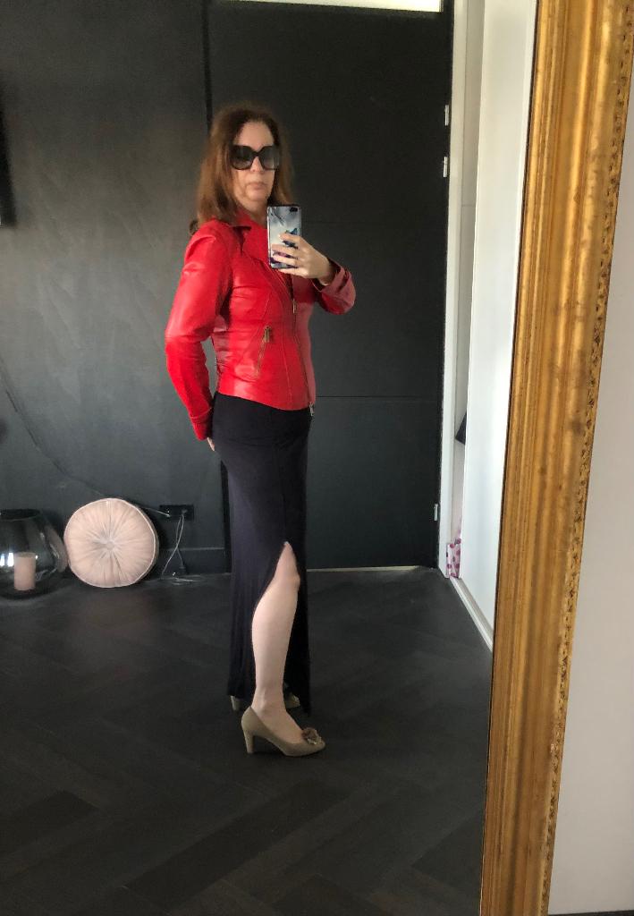 Leren jas Jean Paul echt nappa leer rood zgan maat S, Ophalen of Verzenden, Zo goed als nieuw, Maat 36 (S), Rood