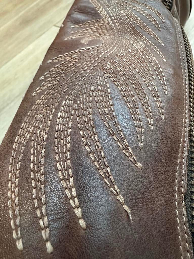 Brown Leather Cowboy Boots , Size 37, Ophalen of Verzenden, Zo goed als nieuw, Bruin, Hoge laarzen
