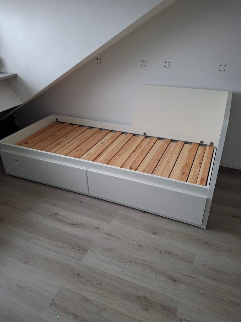Gratis Ikea uitschuifbed 1 of 2 persoons, Ophalen, 85 tot 100 cm, Gebruikt, Lattenbodem
