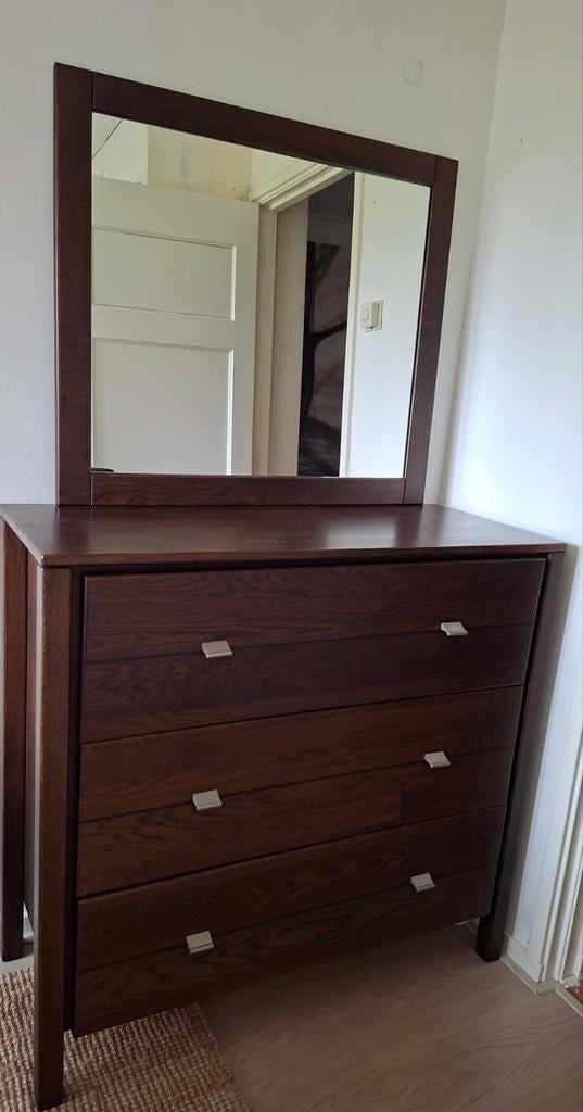 Ladekast met spiegel, Huis en Inrichting, Kasten | Ladekasten, Ophalen, Gebruikt, 100 tot 150 cm, 100 tot 150 cm