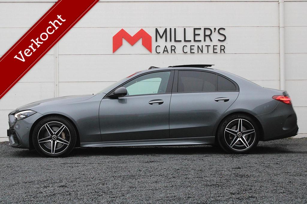 Mercedes C-klasse 200 AMG DEALER OH PANO CAM MEMORY SFEERVER, Achterwielaandrijving, 4 cilinders, Met garantie (alle), Bedrijf