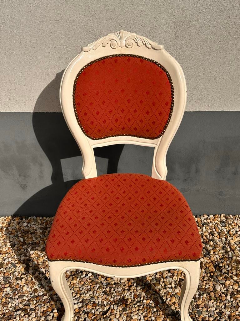 Elegante Barok Stoel met Rood Gestoffeerde Zitting, Ophalen