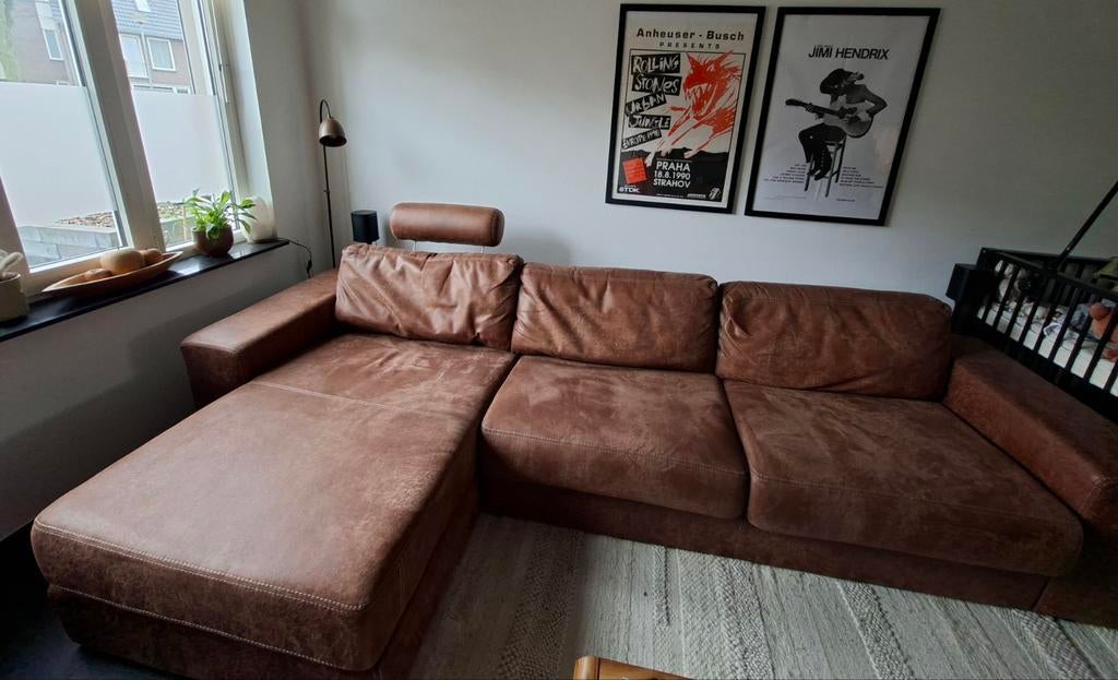 Leren bank t.e.a.b., Ophalen, Gebruikt, Hoekbank, Driepersoons