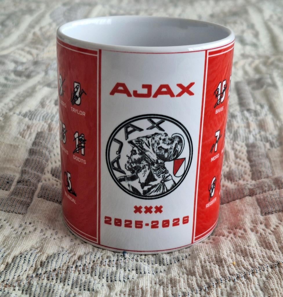 Ajax 1 mok met handtekeningen., Ophalen, Nieuw, Ajax, Overige typen