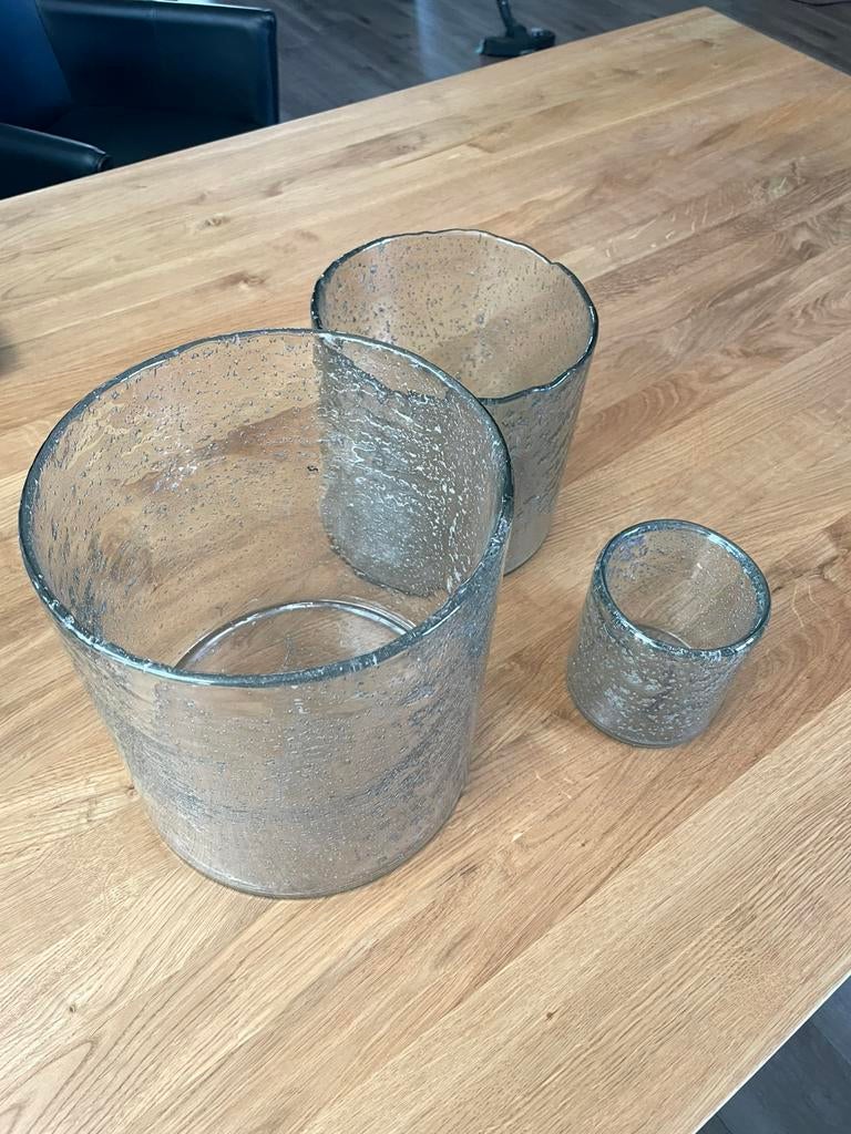 Brynxz windlichten 3 stuks, Overige kleuren, Ophalen of Verzenden, Minder dan 50 cm, Glas