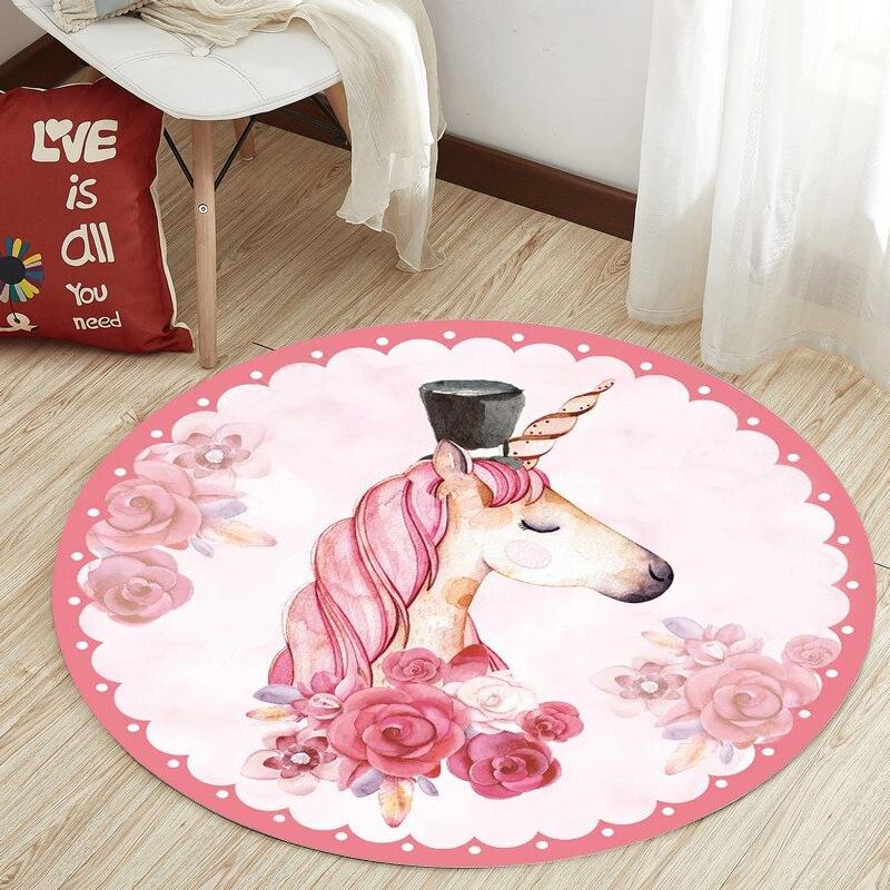 Rond Eenhoorn Vloerkleed / Kleed Tapijt Mat Vloermat Unicorn, Verzenden, Nieuw, Rond, 150 tot 200 cm