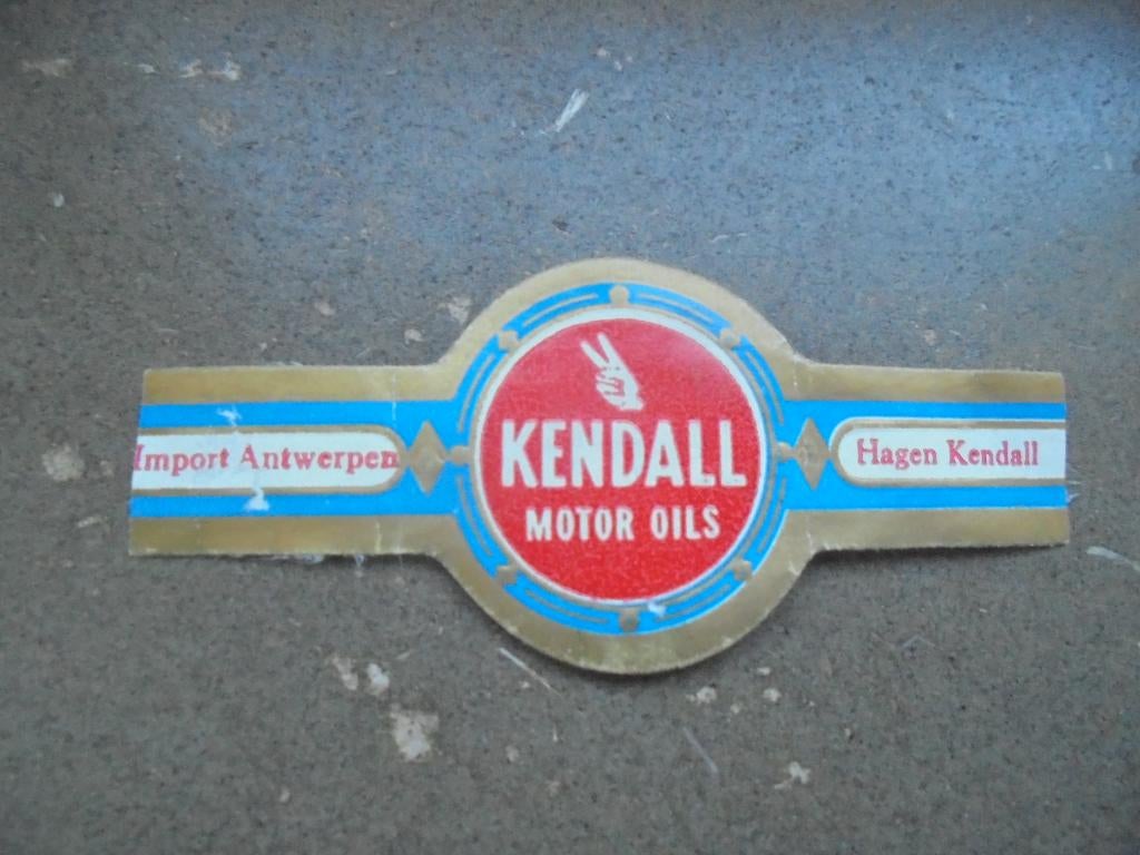 Oude sigarenband KENDALL Motor Oils, Hagen Kendall Antwerpen, Ophalen of Verzenden, Zo goed als nieuw, Sigarenbandjes
