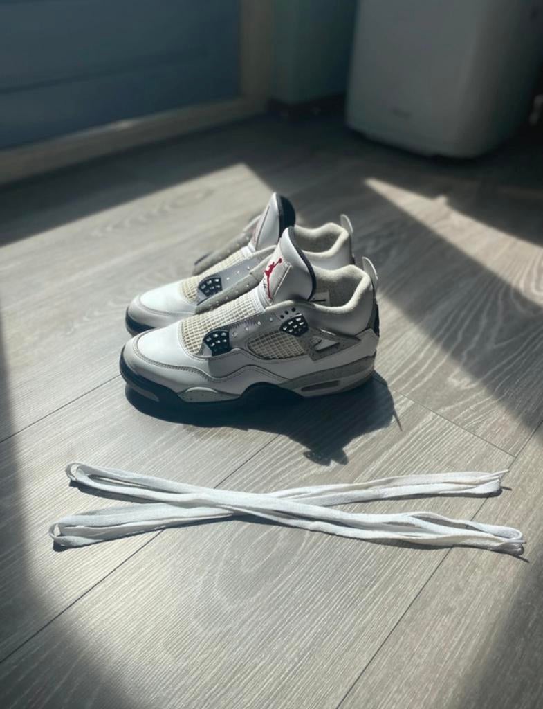 Nike Air Jordan 4 Retro OG White Cement, Kleding | Heren, Schoenen, Zo goed als nieuw, Sneakers of Gympen, Wit, Ophalen of Verzenden