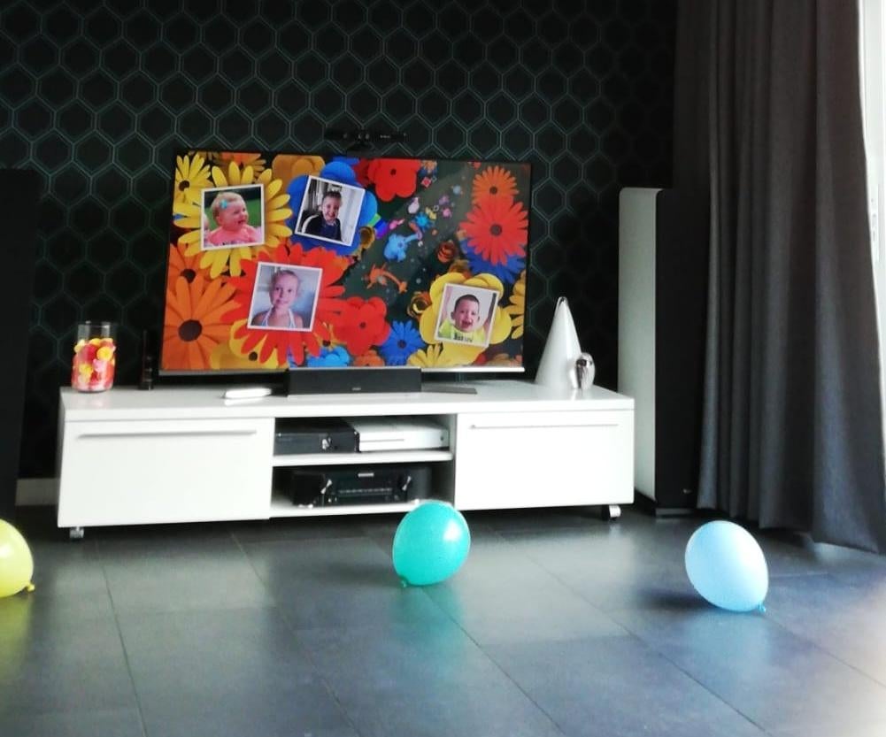 TV Meubel in kleur wit glans / 45cm diep, Ophalen, Gebruikt, Overige materialen, 150 tot 200 cm