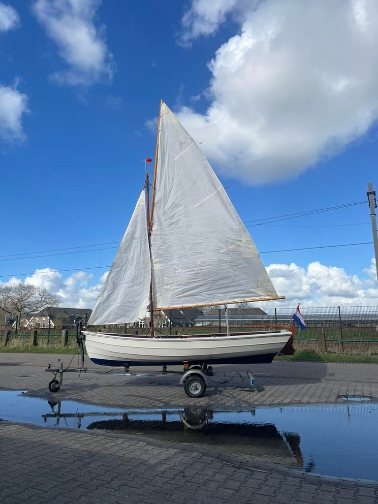 Houten zeilboot penobscot 17 inclusief trailer, Watersport en Boten, Ophalen, Gebruikt