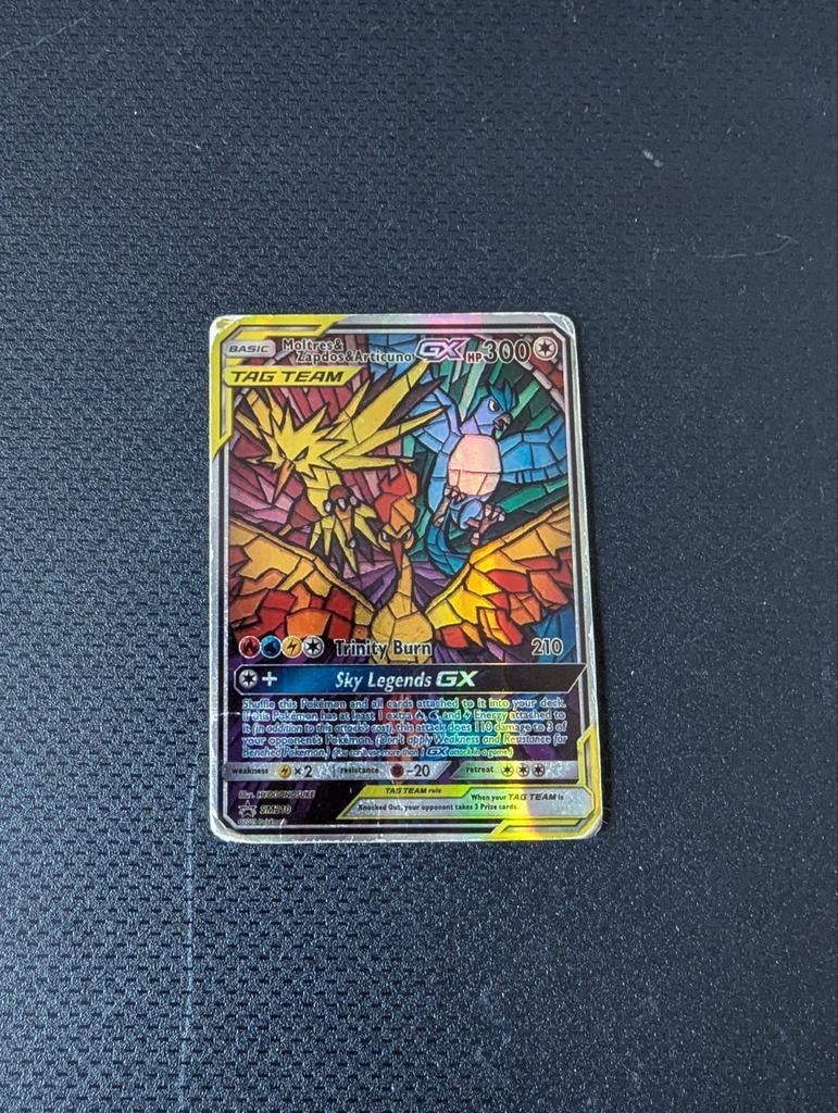 Moltres & Zapdos & Articuno GX, Hobby en Vrije tijd, Verzamelkaartspellen | Pokémon, Ophalen of Verzenden, Gebruikt, Losse kaart