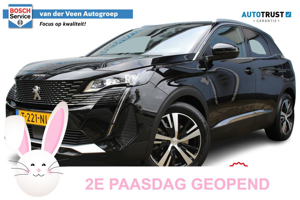 Peugeot 3008 1.6 HYbrid 225 GT | Incl. 12 maanden Garantie |, 12 maanden, Leder en Stof, Zwart, Origineel Nederlands