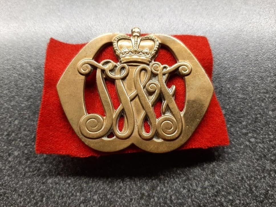 JWF - Johan Willem Friso -  variatie  met 9 gaten., Ophalen of Verzenden, Landmacht, Nederland, Embleem of Badge