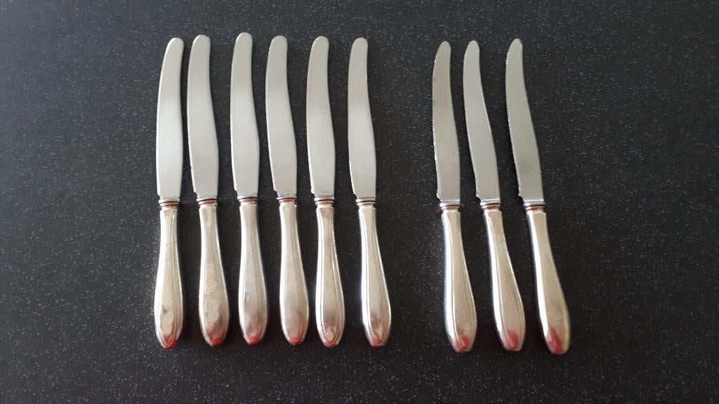 Keltum Bestek Kleine Messen 6 + 3 Verzilverd, Huis en Inrichting, Keuken | Bestek, Ophalen of Verzenden, Gebruikt, Overige materialen