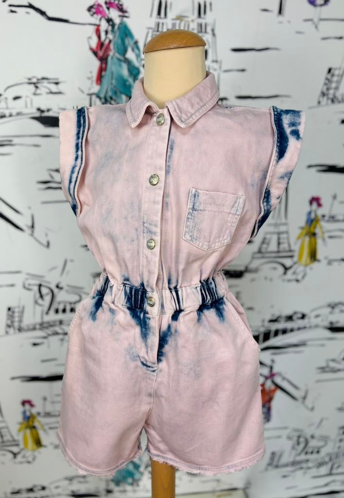 Dior roze en blauwe denim jumpsuit meisje maat 6 (720 euro), Dior, Jurk of Rok, Dior EU, Verzenden