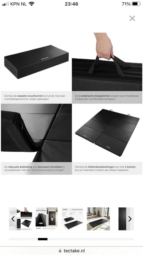 Tectake turnmatten 3 stuks, Ophalen, Zo goed als nieuw, Fitnessmat