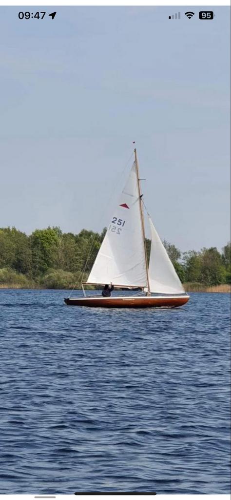 Complete Pampus houten open kajuit wedstrijd zeilboot, Watersport en Boten, Open zeilboten, Ophalen, Geen motor, Gebruikt, 6 meter of meer