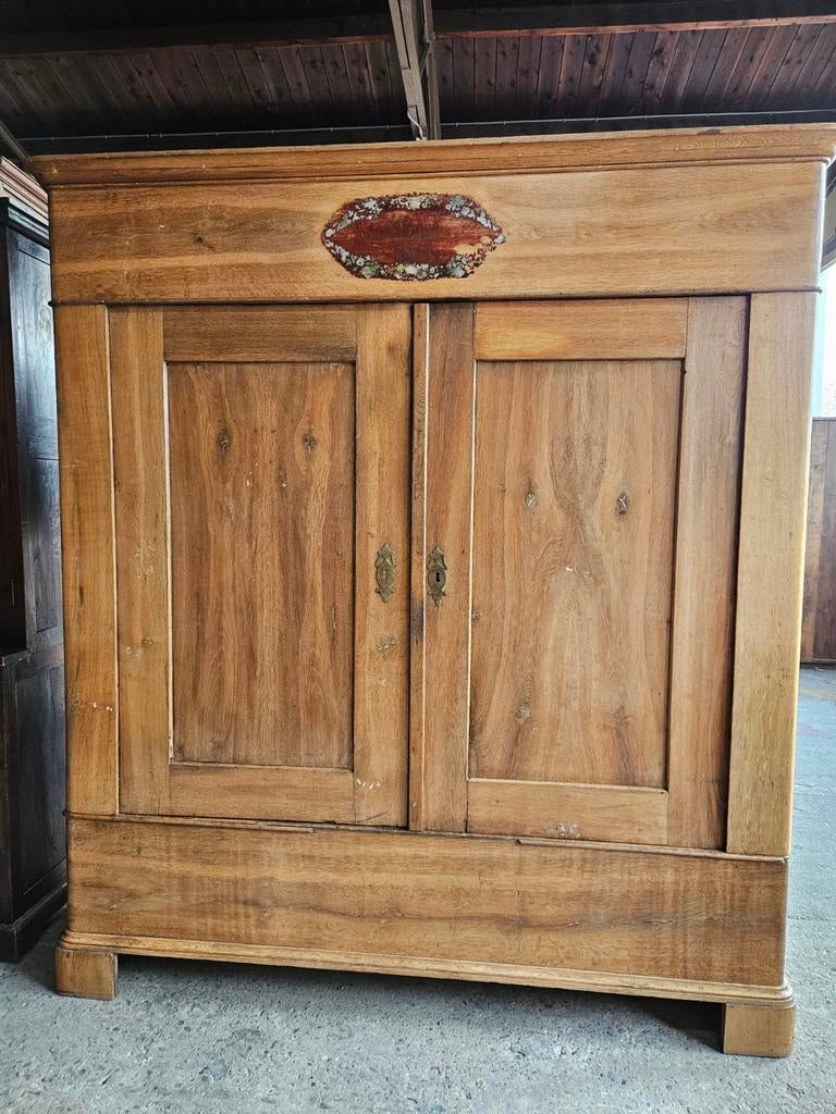 Prachtige antieke kledingkast ~ linnenkast ~ meidenkast, Ophalen, Met deur(en), 200 cm of meer, 150 tot 200 cm