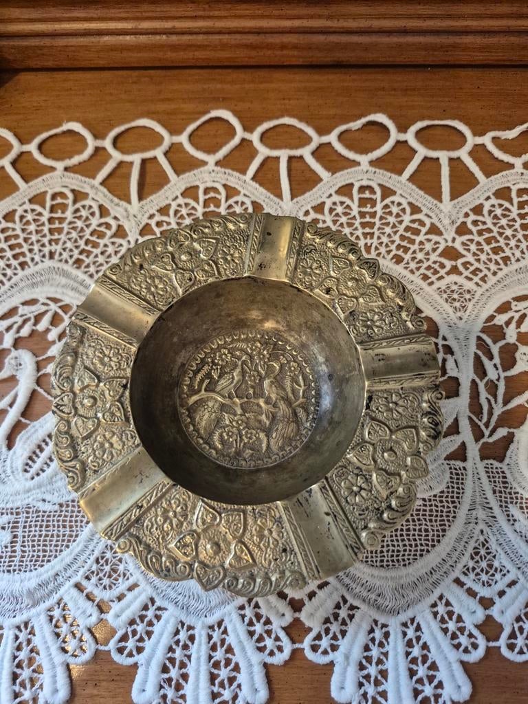 Vintage asbak met vogels/bloemen, Ophalen of Verzenden