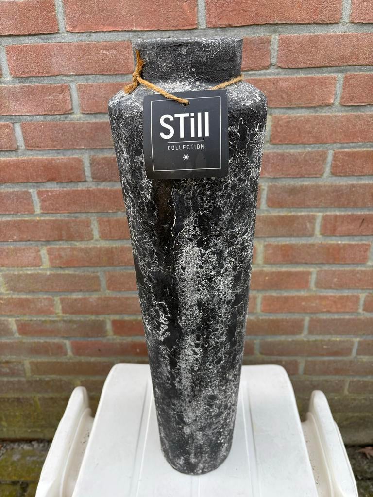 Still Collection Vaas - 2 stuks Zwart/Grijs met Touwdetail, Overige materialen, 50 tot 75 cm, Zwart, Ophalen of Verzenden