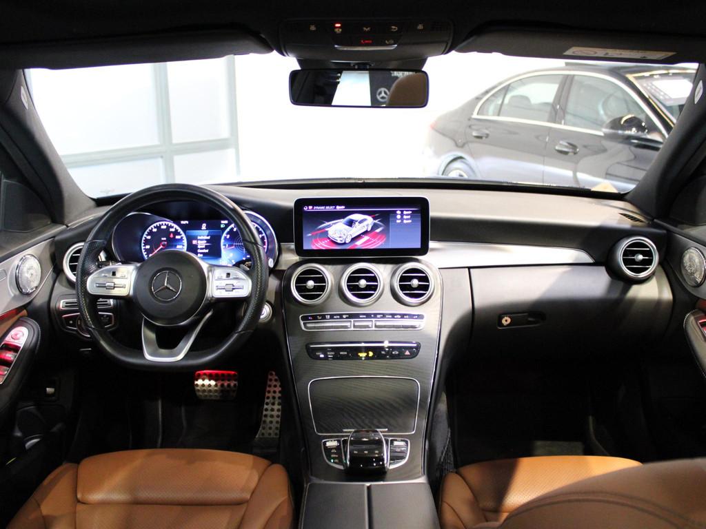 Mercedes-Benz C-Klasse Limousine 180 AMG-Line Business Solut, 12 maanden, Blauw, Leder en Stof, Lichtsensor